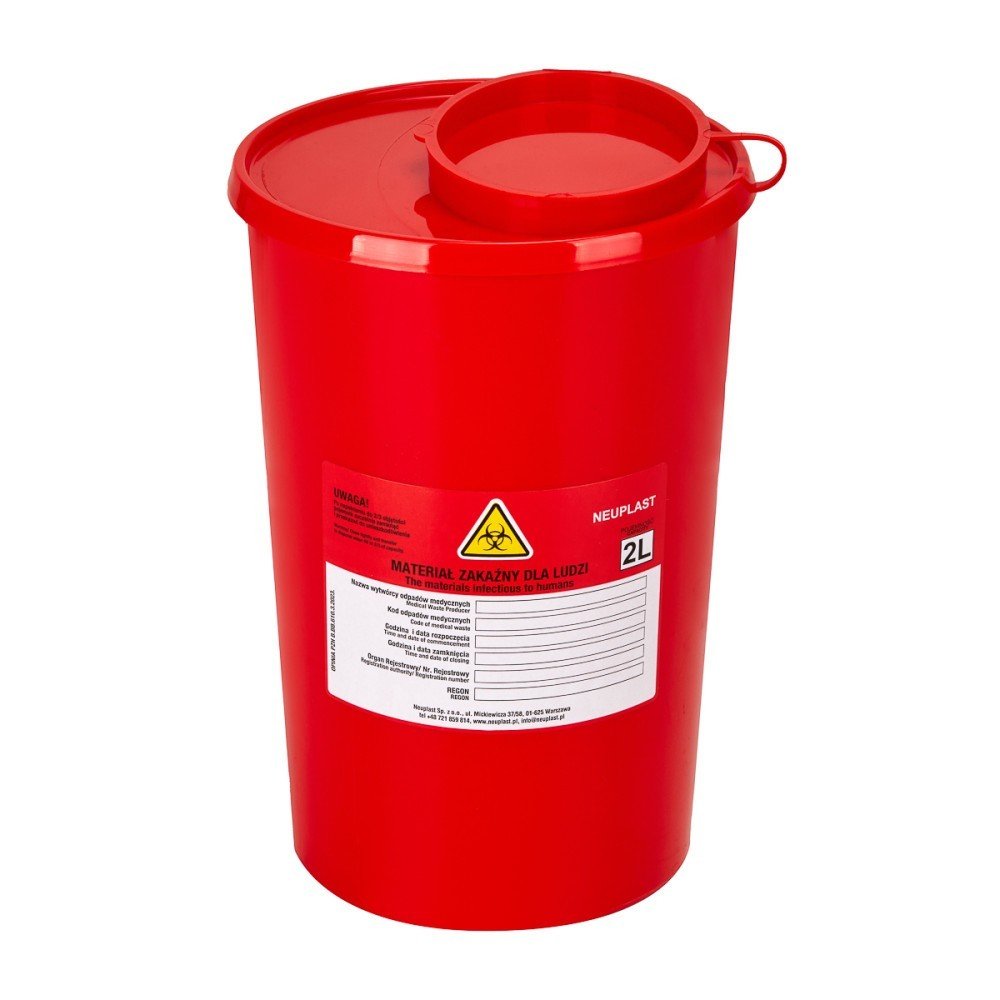 AV POJEMNIK NA ODPADY MEDYCZNE 2,0 L CZERWONY - daermes.com