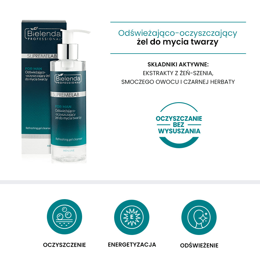 Bielenda men line oczysz.żel do mycia twarzy 200ml - daermes.com