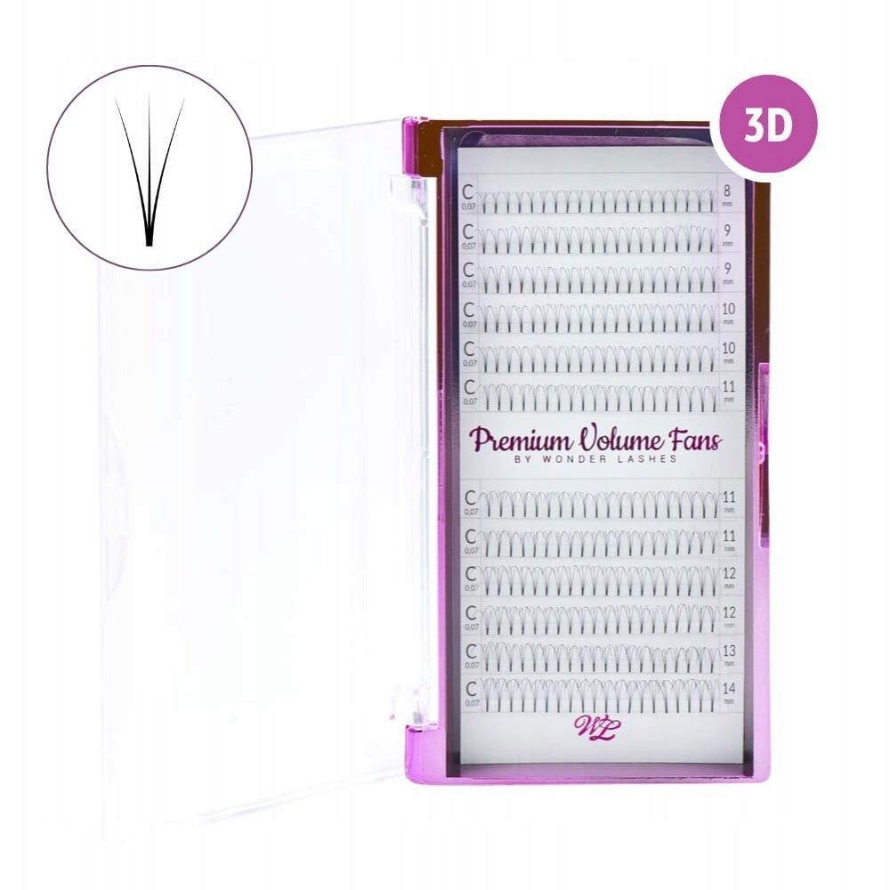 Wonder Lashes Rzęsy Premium Volume 3D C 0,07 DŁ.8