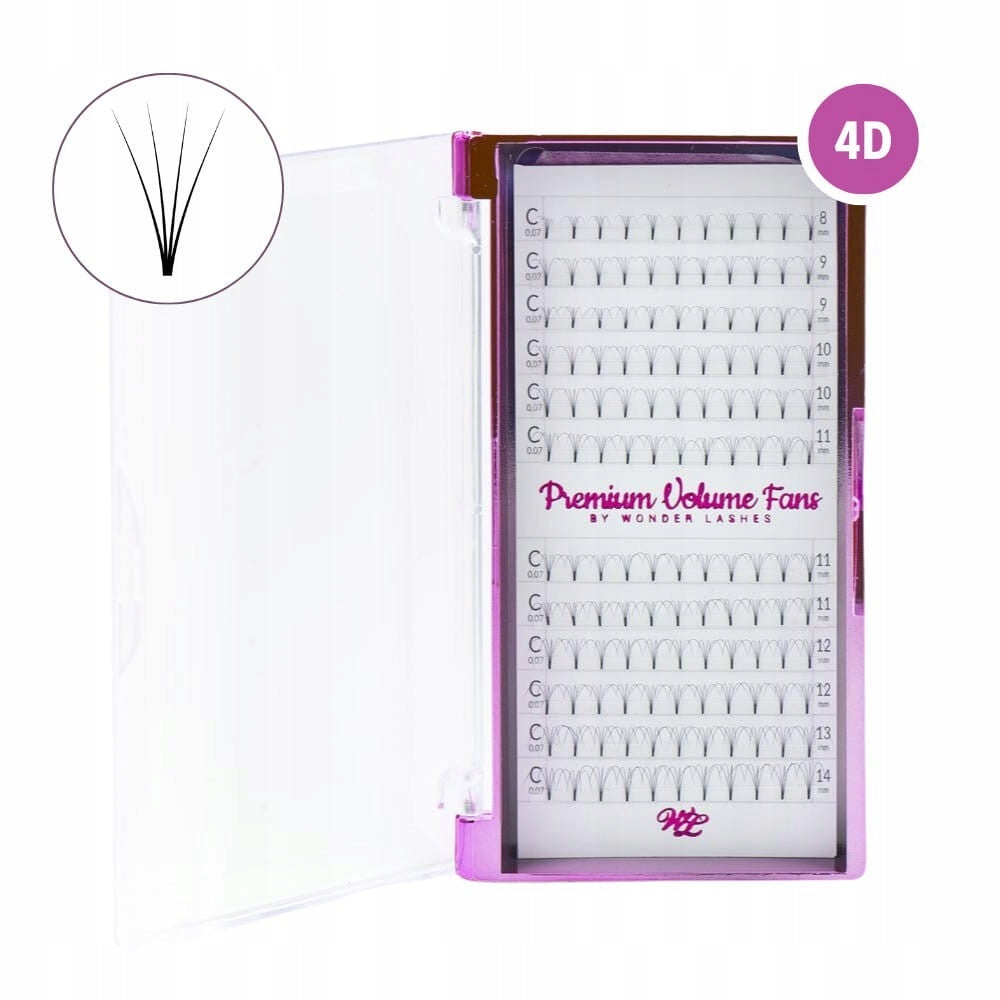 Wonder Lashes Rzęsy Premium Volume 4D C 0,07 DŁ.12