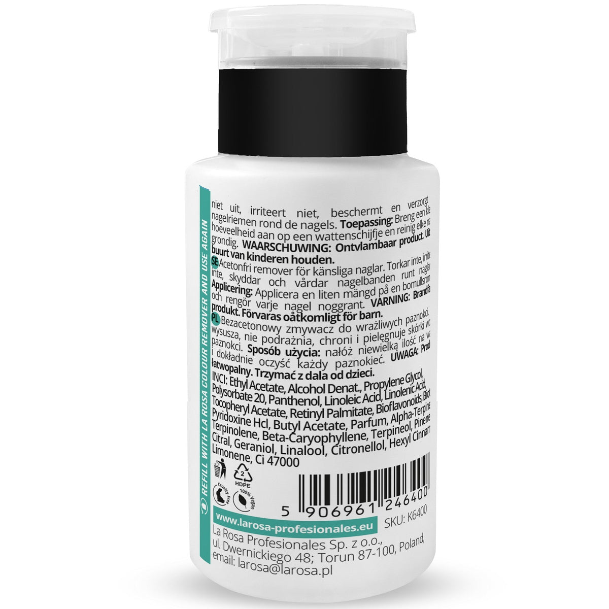 La Rosa Colour Remover LiQuid Pump 190 ml. - daermes.com