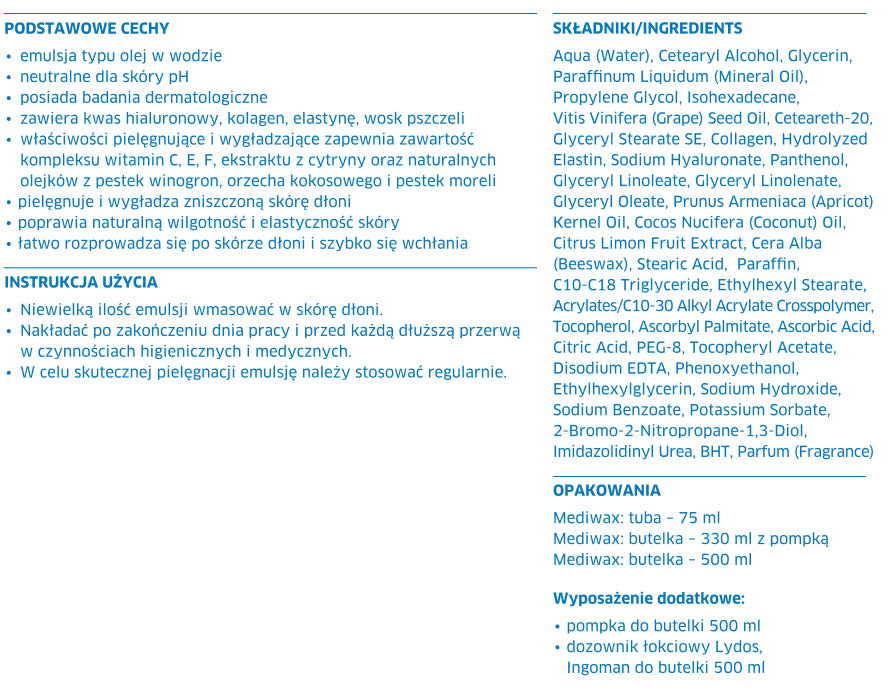 MEDILAB MEDIWAX KREM 500 ML Z POMP - daermes.com