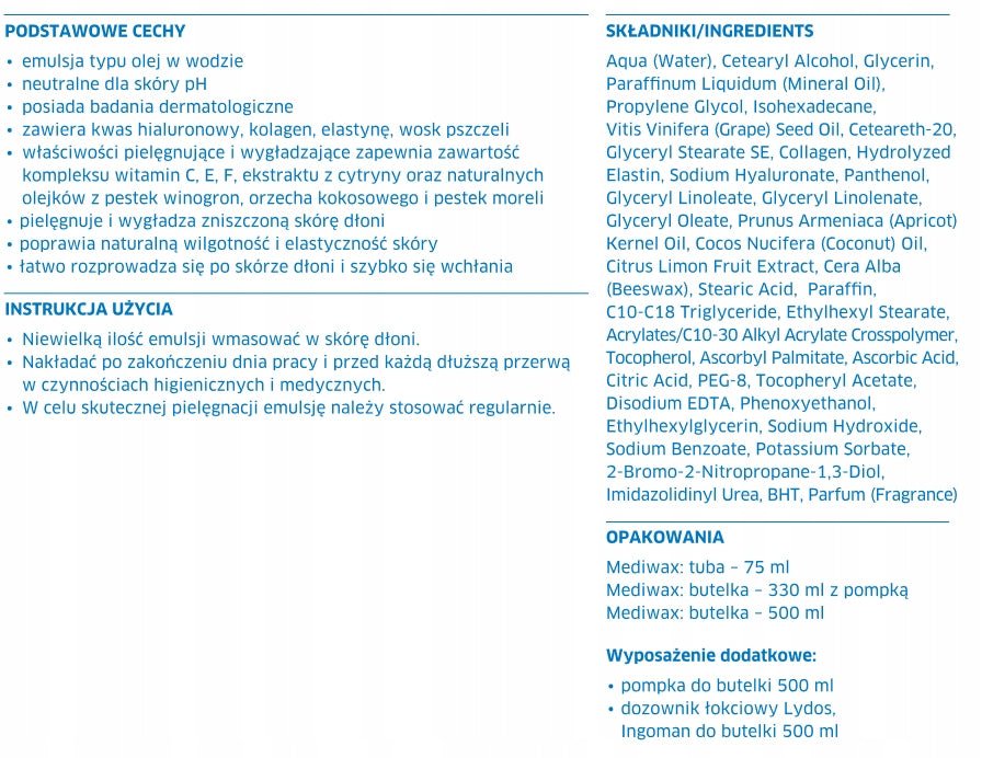 MEDILAB MEDIWAX KREM 500 ML Z POMP - daermes.com