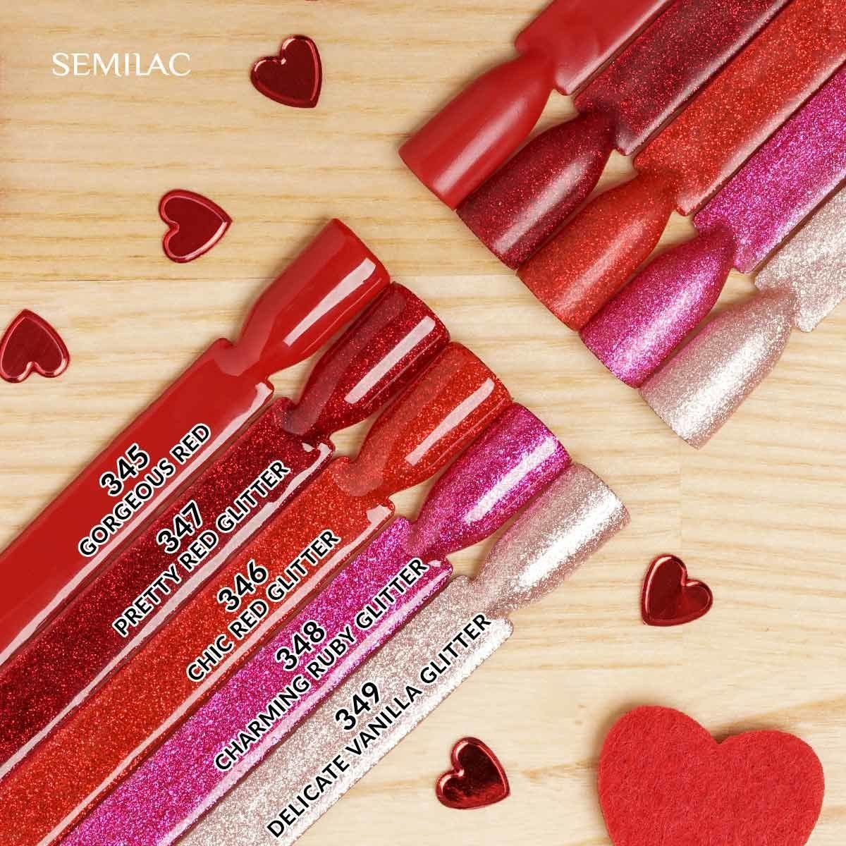 SEMILAC 346 CHIC RED GLITER 7ML - daermes.com