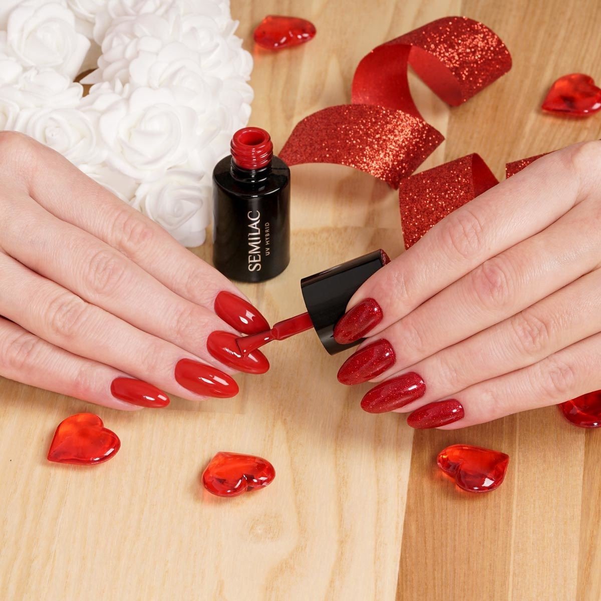 SEMILAC 347 PRETTY RED GLITER 7ML - daermes.com