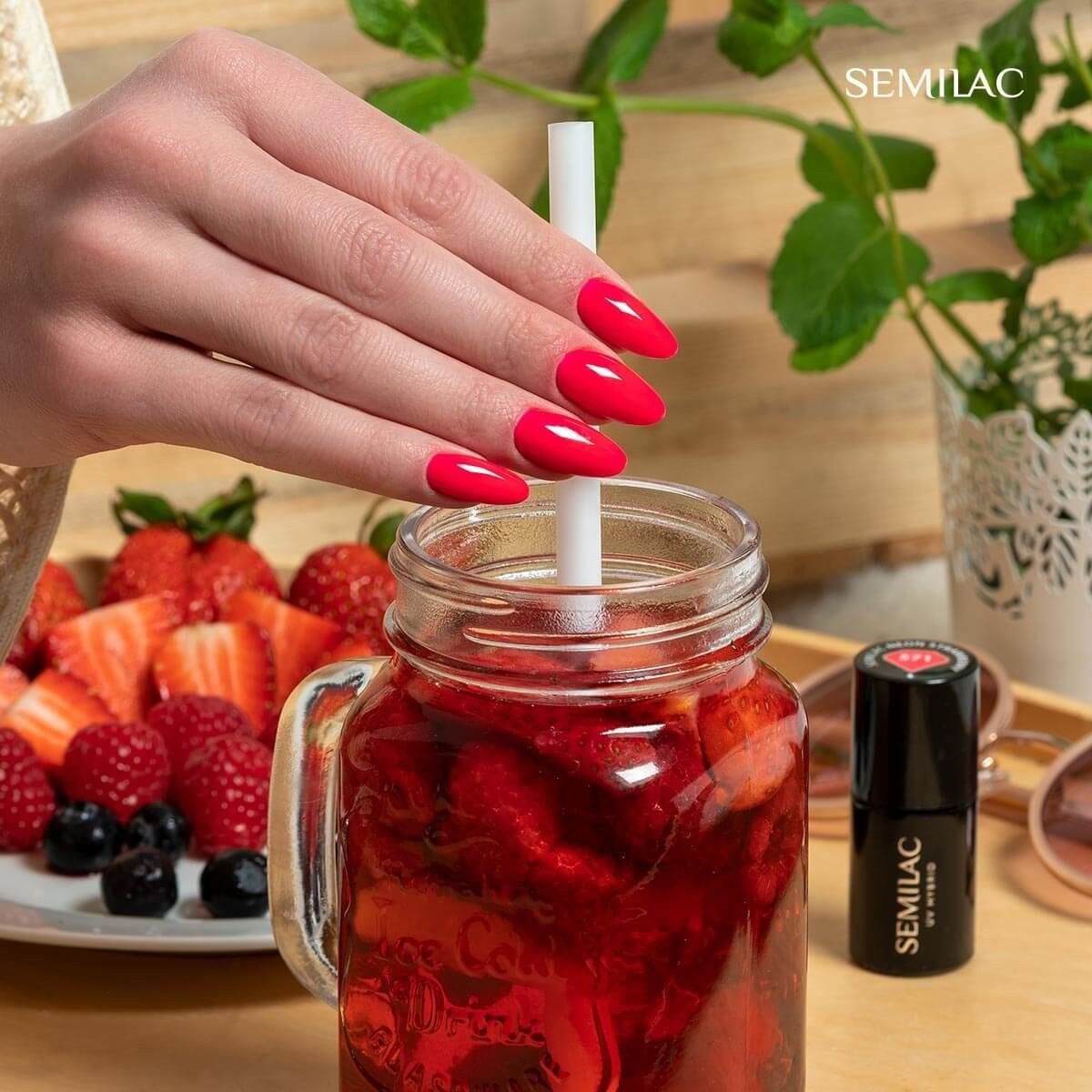 SEMILAC 571 LAKIER HYBRYDOWY NEON STRAWBERRY 7 ML - daermes.com