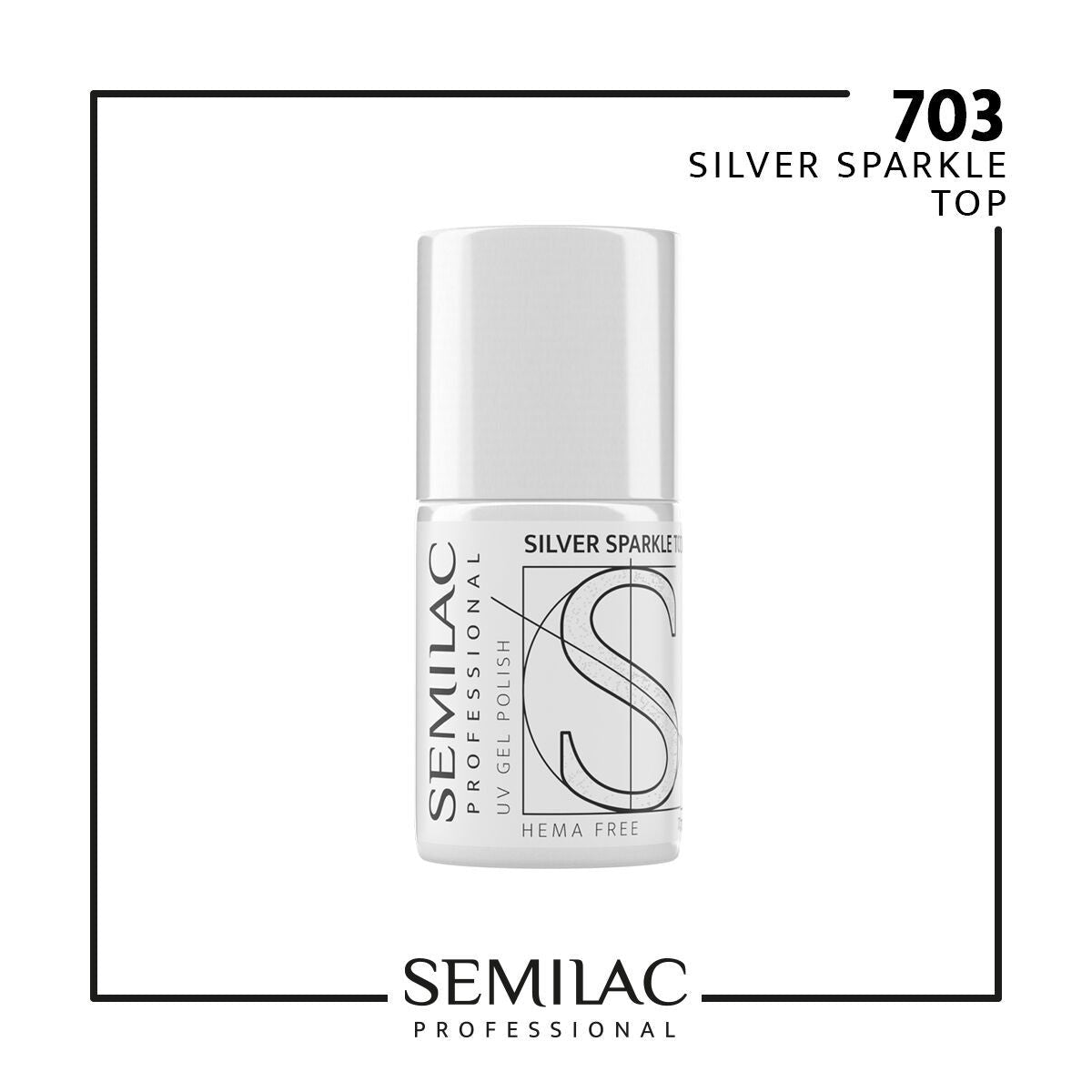 SEMILAC PROFESSIONAL 703 TOP SILVER SPARKLE 11ML - daermes.com