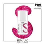 Semilac Professional P105 Ruby Stardust 7 ml. - daermes.com