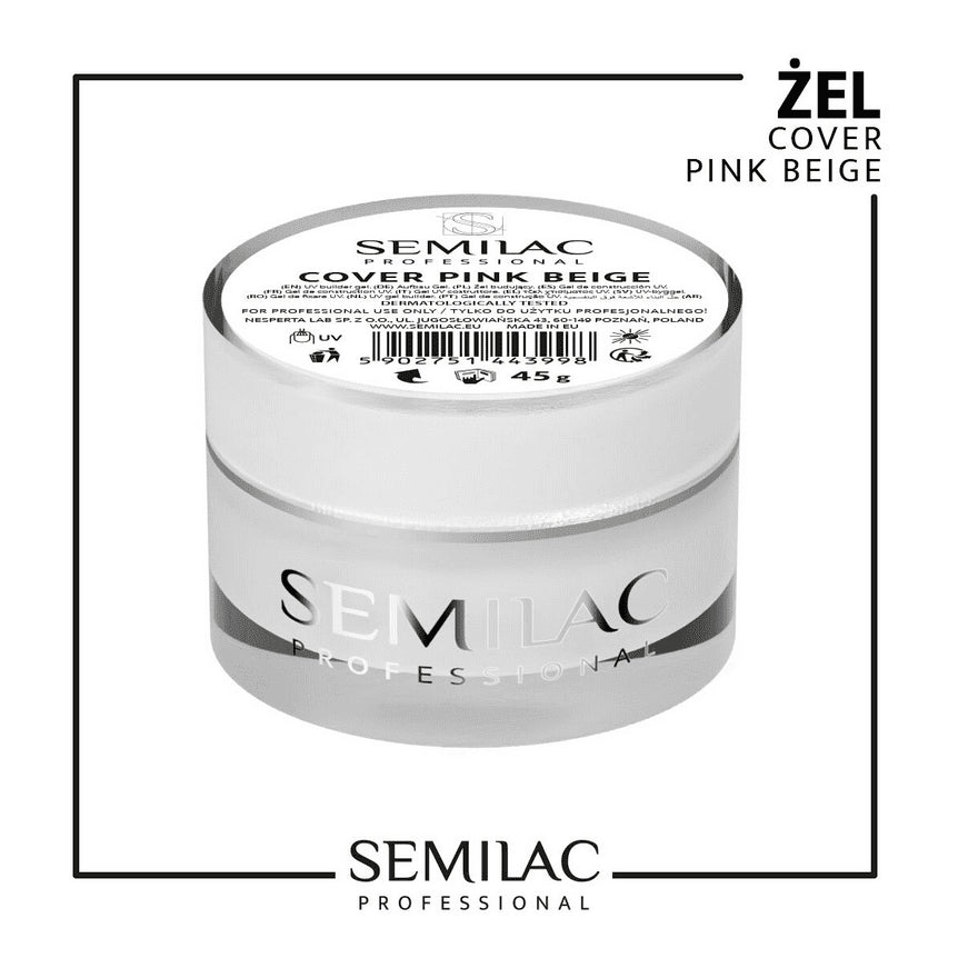 SEMILAC PROF.ŻEL BUILDER GEL COVER PINK BEIGE 45G - daermes.com